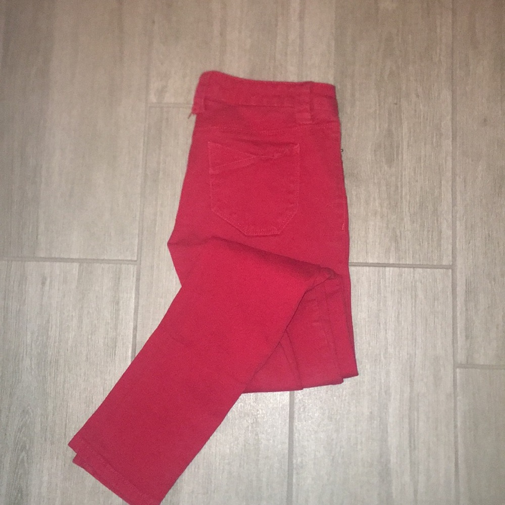 Red pants denim